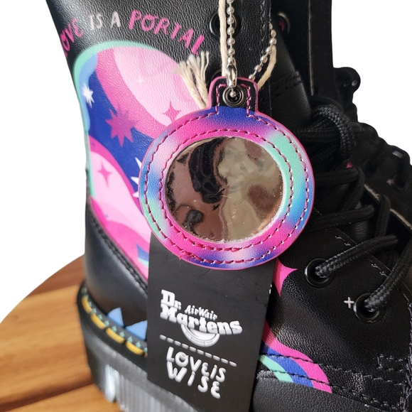 Dr. Martens x Love is Wise Jadon for Pride Black Platform Boots Women's Size 5 - Picture 9 of 11